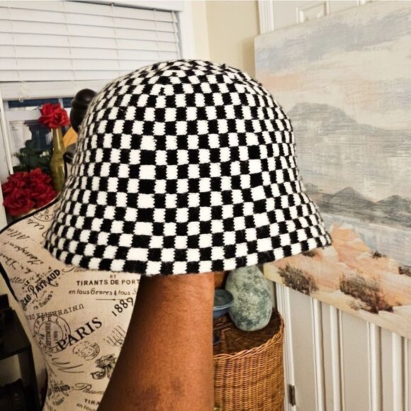 New Trendy Faux Fur Checkered Bucket Hat main image 12